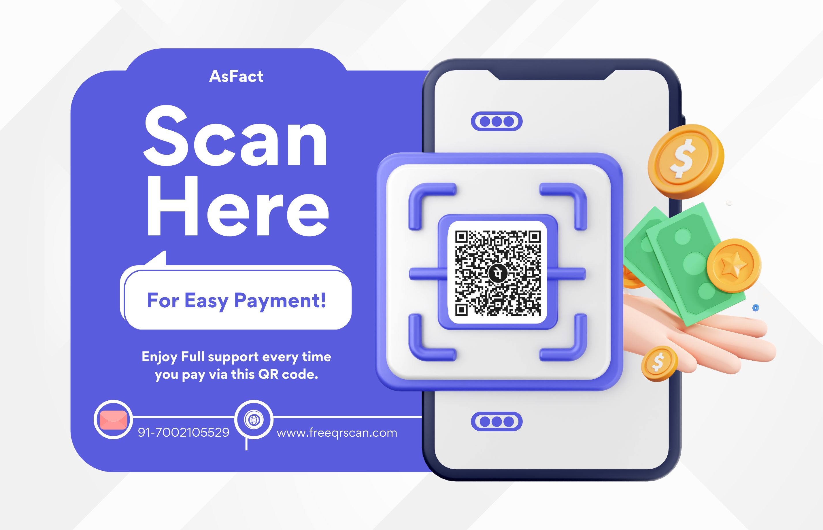 Screenshot of the QR code generator page