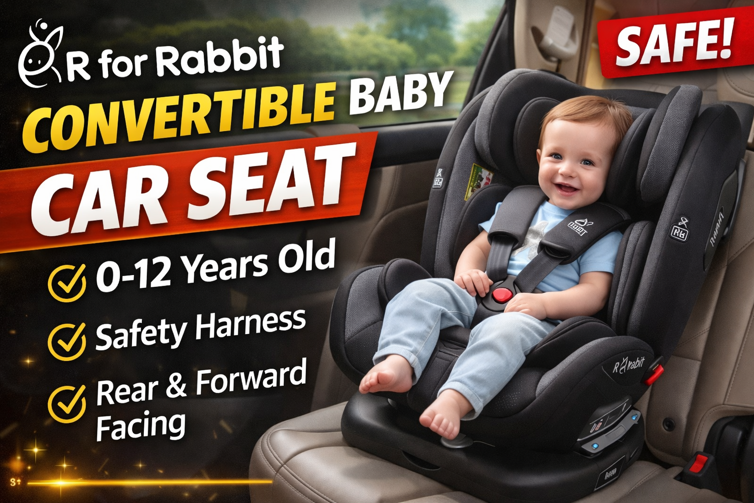 R for Rabbit Convertible Baby Car Seat