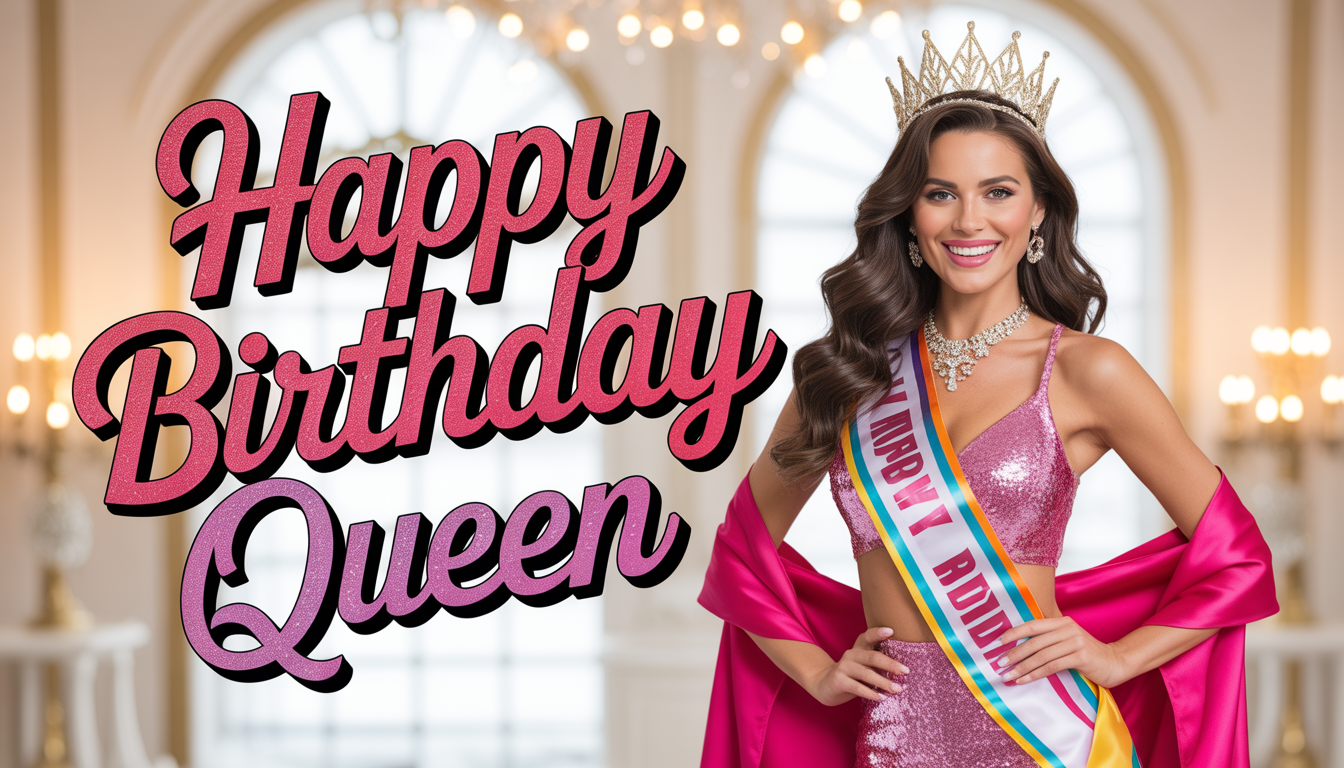 Shining Diva Fashion Latest Stylish Birthday Sash and Crown