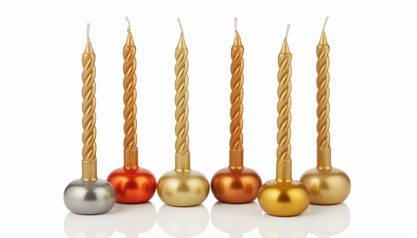 WP WANNA PARTY Wanna Unscented Party Twisty Metallic Golden Spiral Candles